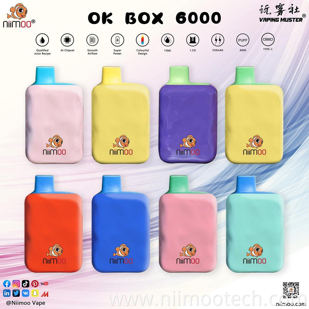 OK Box E Cigarette 6000 Puffs